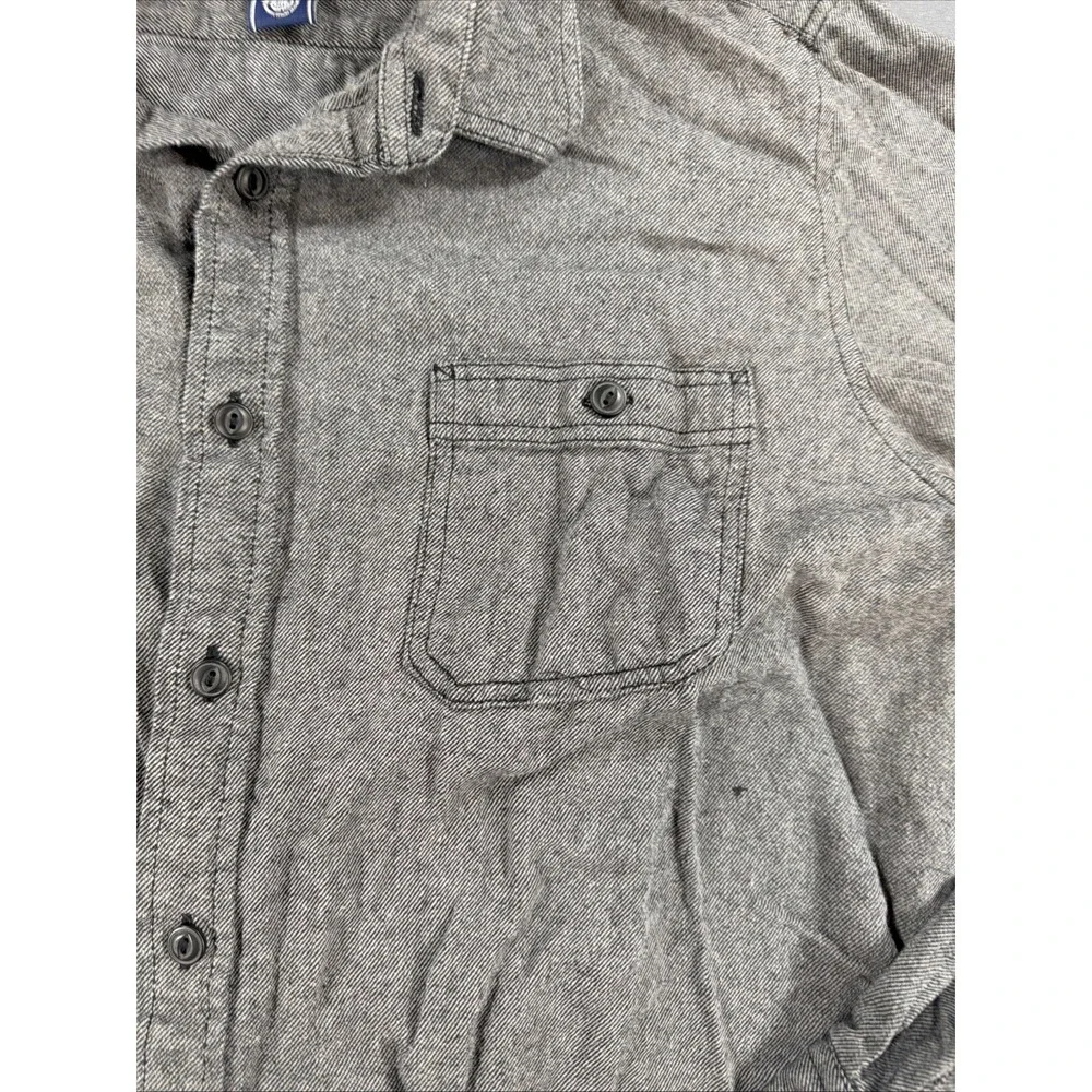 American Rag Mens Gray Long Sleeve Button Down Utility Shirt XL Epaulets